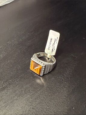 Thomas Sabo Silver Ring with Golden Brown Stone